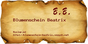 Blumenschein Beatrix névjegykártya